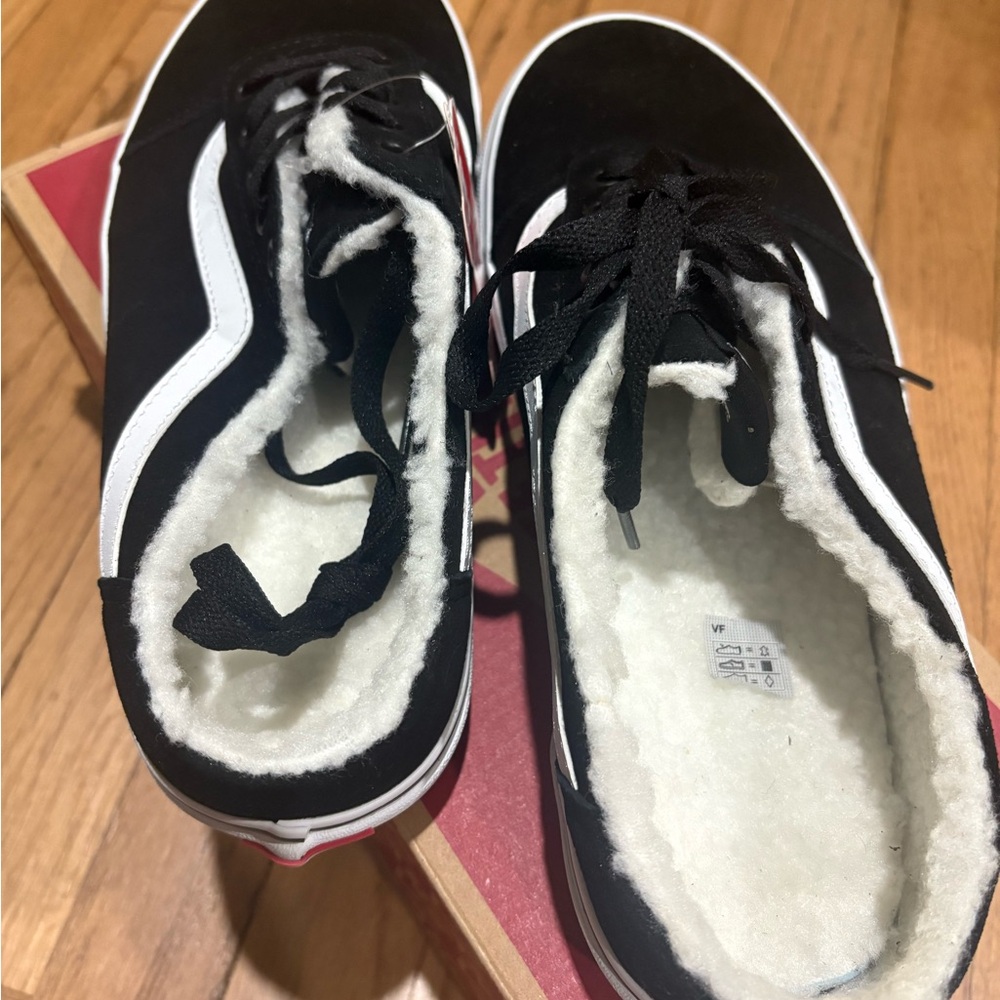 Vans Black and White Mule Sneakers 11w - Picture 3 of 5